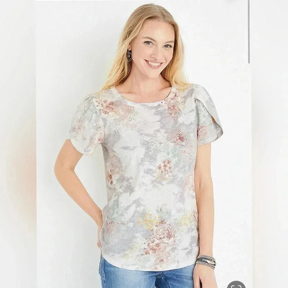 Maurice’s Meadows Floral Tulip Sleeve Tee Size 3X - Picture 2 of 4